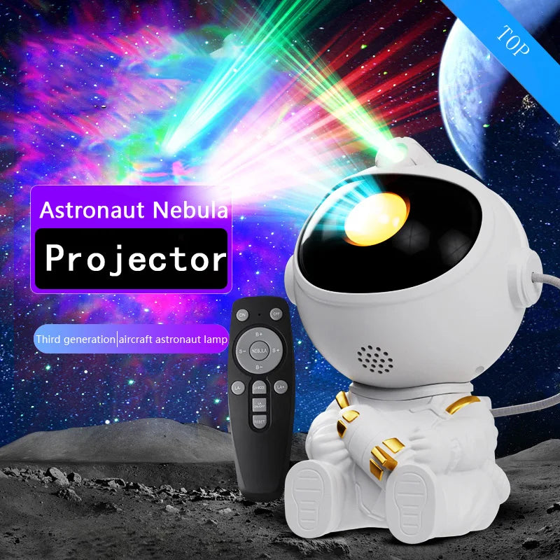 LED Star Galaxies Projector Night Light Astronaut Starry Sky Bedroom Room Decor Children&