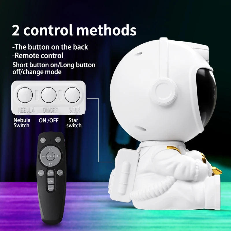 LED Star Galaxies Projector Night Light Astronaut Starry Sky Bedroom Room Decor Children&