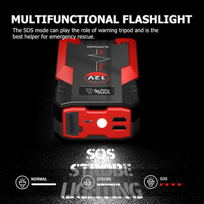 12V  Portable Jump Start Multifunction Jump Boost Power Bank with Flashlight Jump Starter