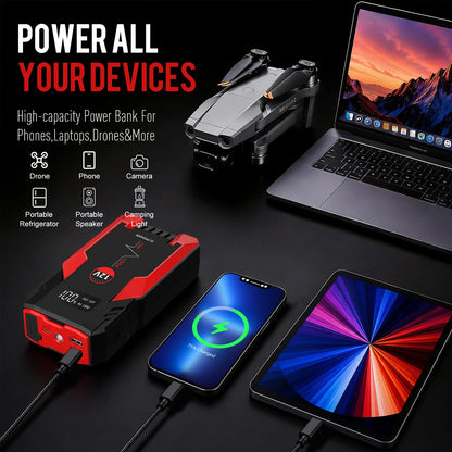 12V  Portable Jump Start Multifunction Jump Boost Power Bank with Flashlight Jump Starter