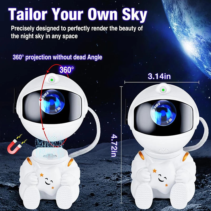 Astronaut Galaxy Projector Night Light White Holding Star, Stars Projectors Lamp for Kids Bedroom, Space Decor &amp; Gift