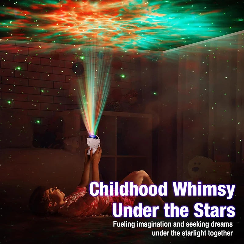 Astronaut Galaxy Projector Night Light White Holding Star, Stars Proje ...
