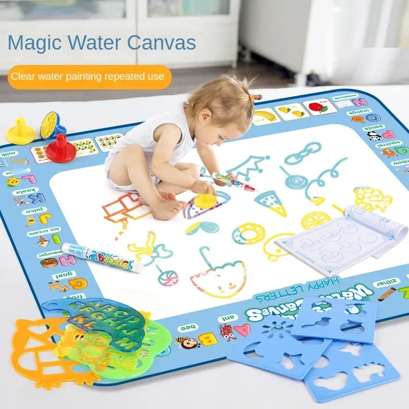 Magic Water Drawing Mat Coloring Doodle with Reusable Magic Pens Montessori Painting Board Educational Toys Kids Gifts