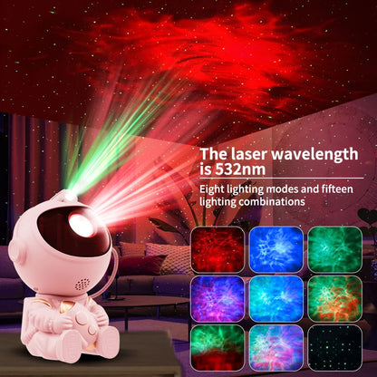 LED Star Galaxies Projector Night Light Astronaut Starry Sky Bedroom Room Decor Children&