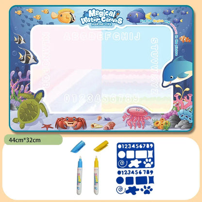 Magic Water Drawing Mat Coloring Doodle with Reusable Magic Pens Montessori Painting Board Educational Toys Kids Gifts