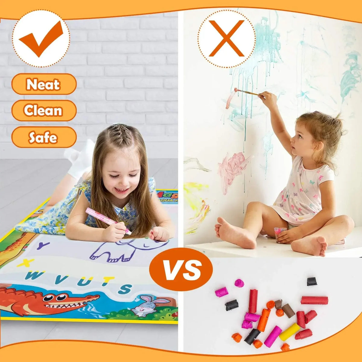 Magic Water Drawing Mat Coloring Doodle with Reusable Magic Pens Montessori Painting Board Educational Toys Kids Gifts