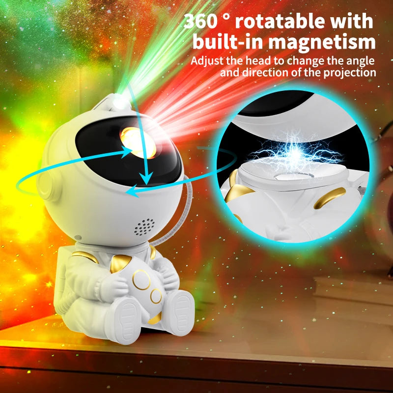 LED Star Galaxies Projector Night Light Astronaut Starry Sky Bedroom Room Decor Children&