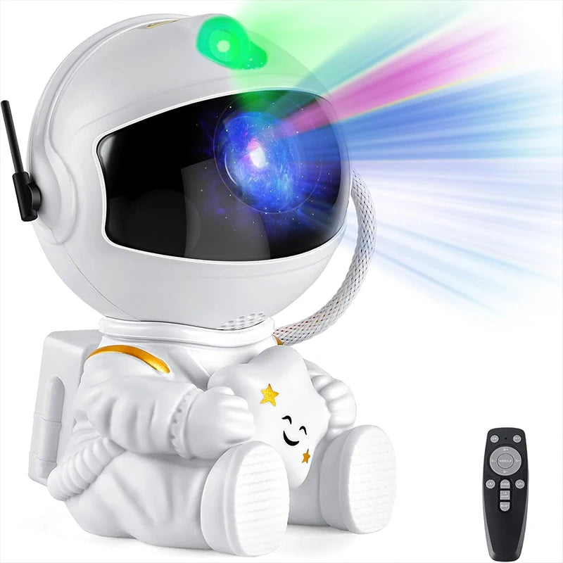 Astronaut Galaxy Projector Night Light White Holding Star, Stars Projectors Lamp for Kids Bedroom, Space Decor &amp; Gift