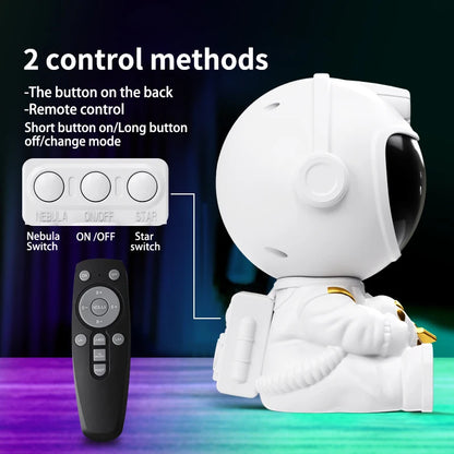 LED Star Galaxies Projector Night Light Astronaut Starry Sky Bedroom Room Decor Children&